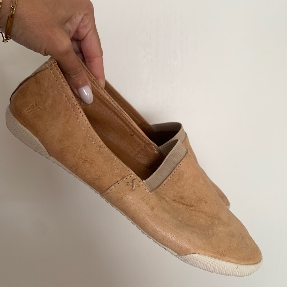 Frye Tan Leather Slip-On Casual Shoes